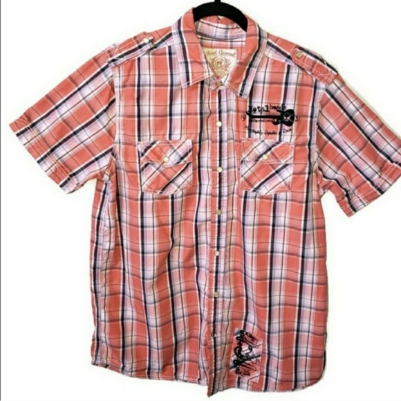 Red Camel Other - Red Camel mens size large orange plaid shirt